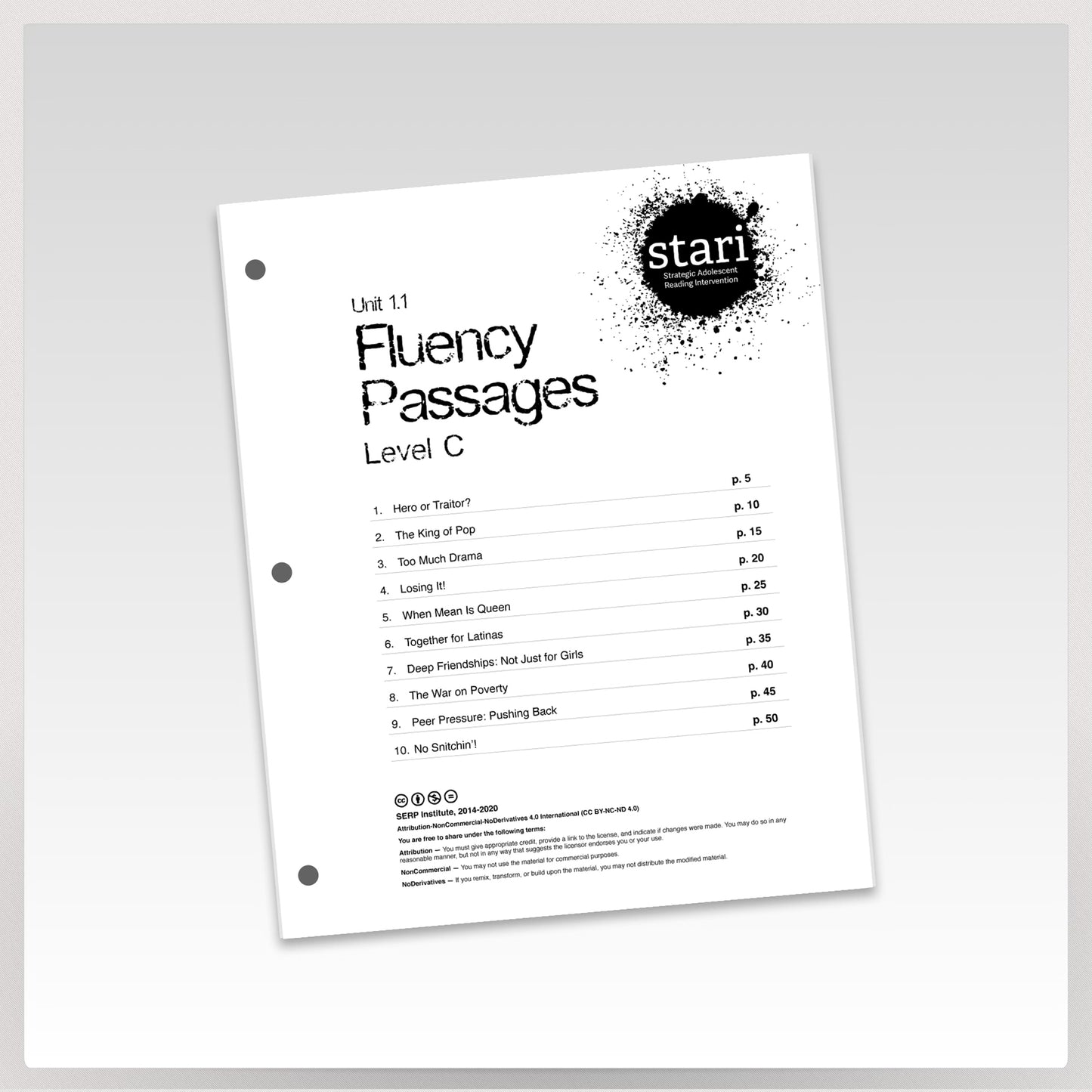 STARI 1.1 Student Fluency C