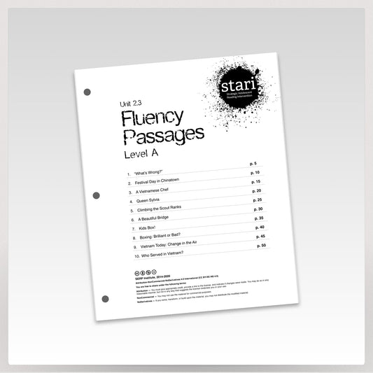 STARI 2.3 Student Fluency A