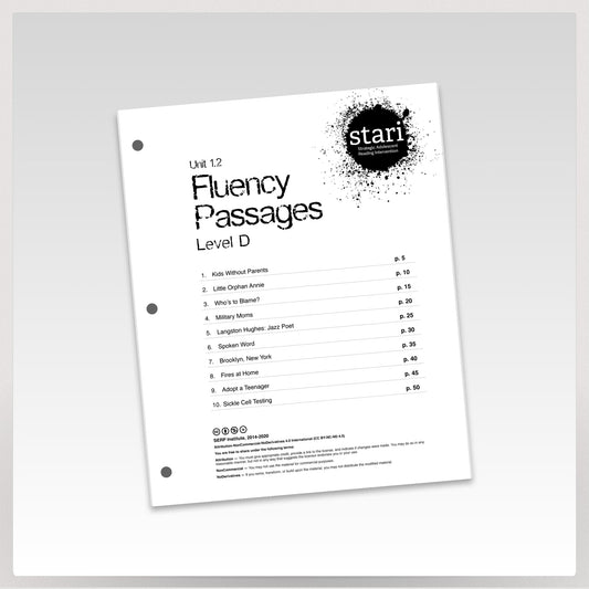 STARI 1.2 Student Fluency D