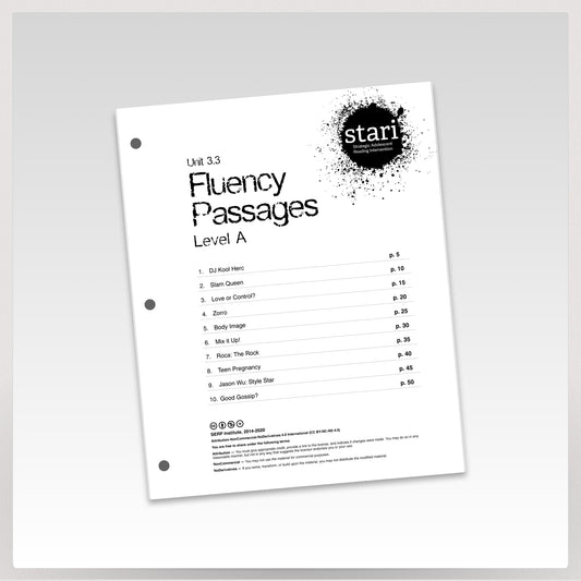 STARI 3.3 Student Fluency A