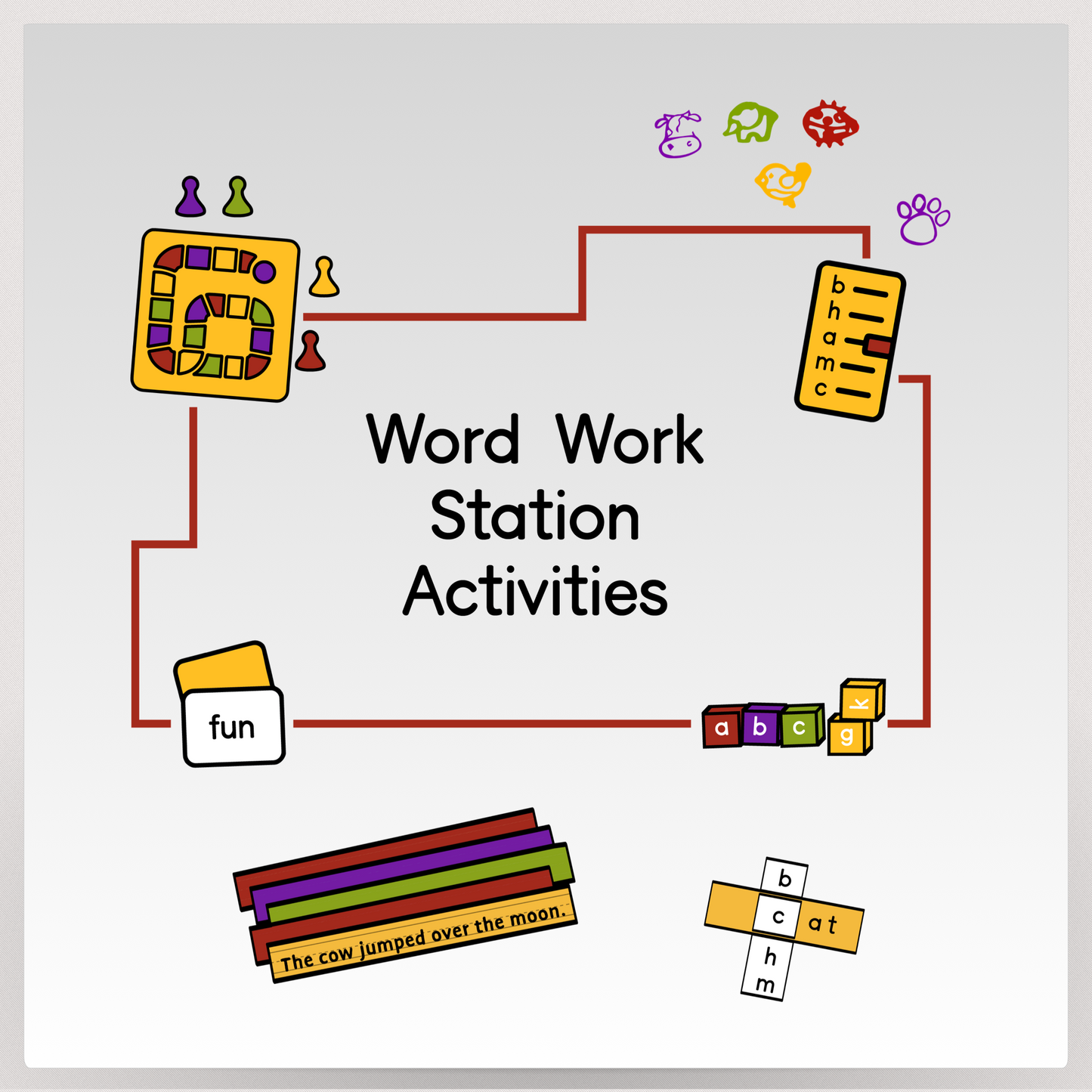 K-2 Word Work Stations Activities (Classroom Box Set)