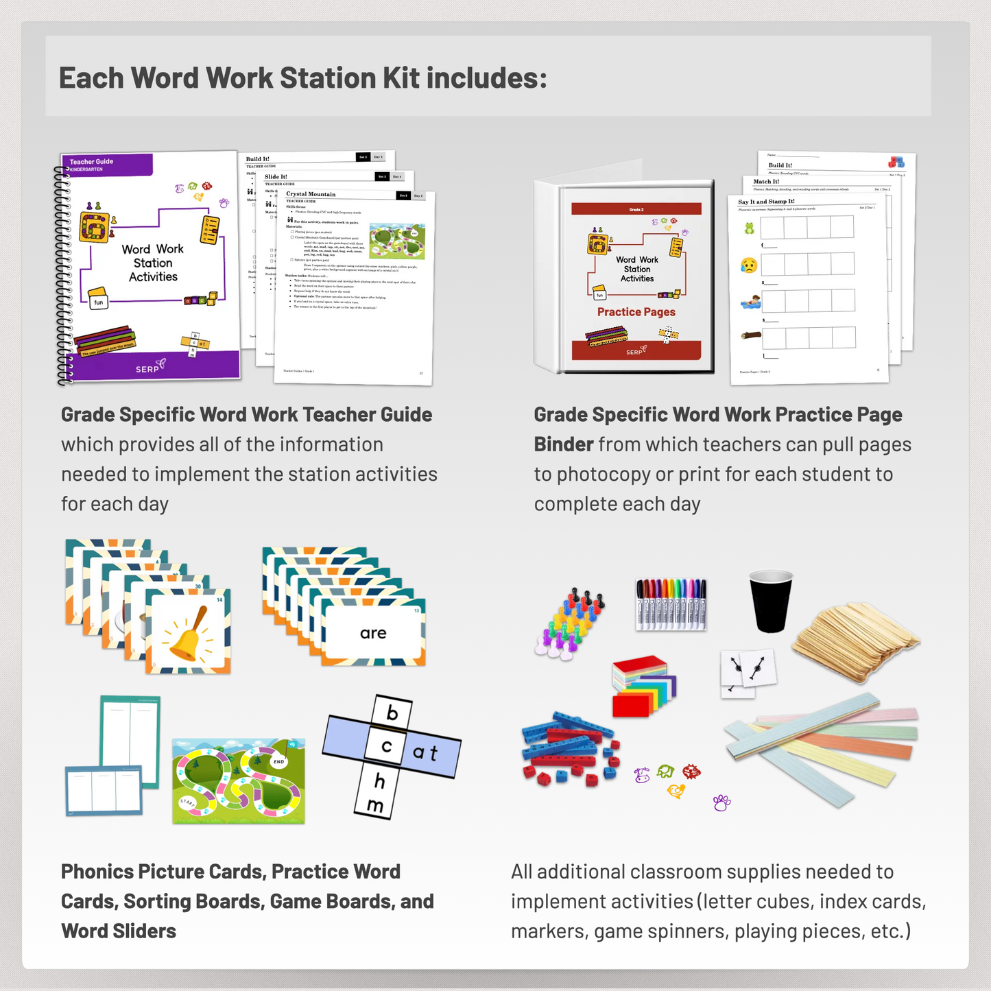 K-2 Word Work Stations Activities (Classroom Box Set)